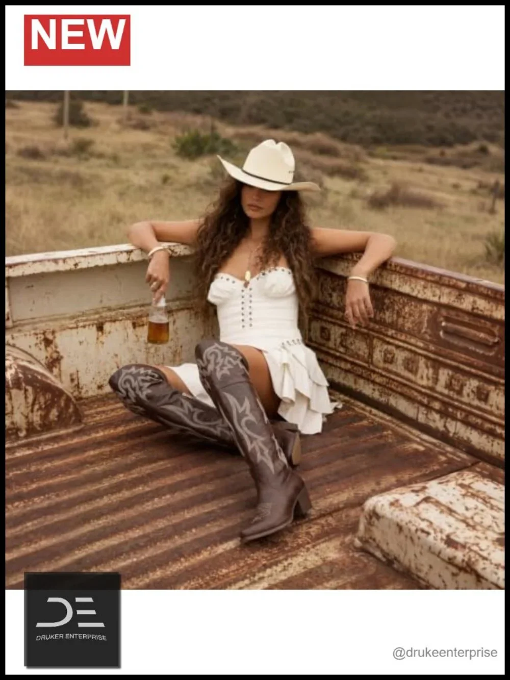 Cowboy Boots for Women Over the Knee Western Cowgirl Chunky Heel Pointed Toe